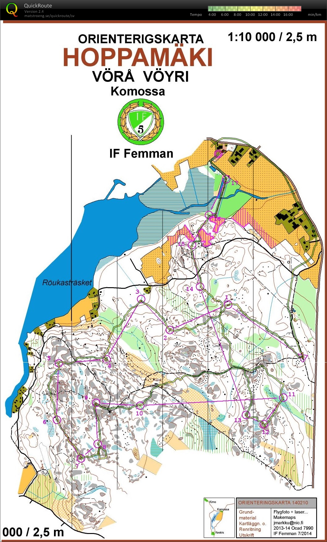 Provlöpning av Kvarkenträffsbanan H21 (14.07.2014)