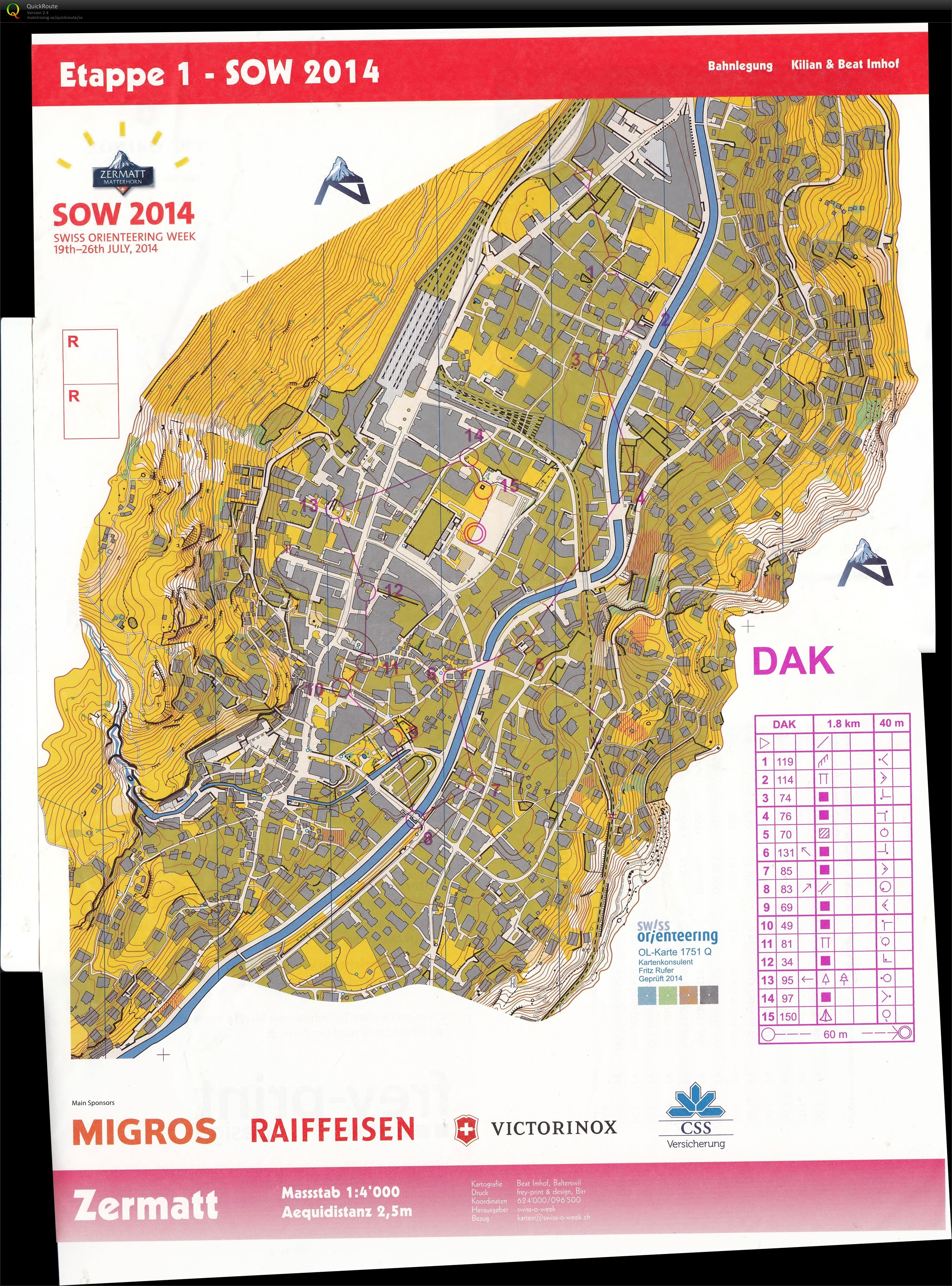 Swiss O-Week dag 1 (20/07/2014)
