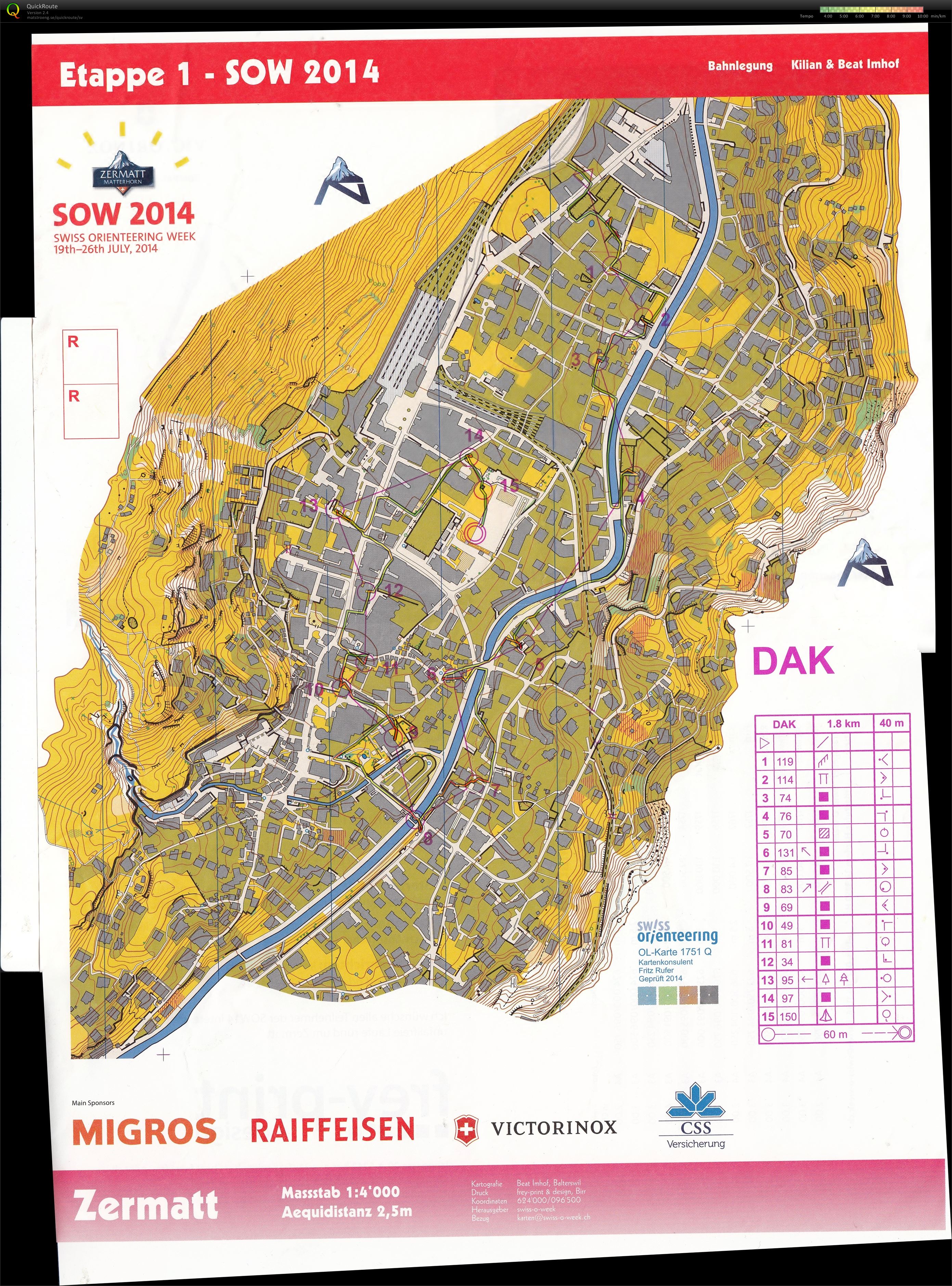 Swiss O-Week dag 1 (20/07/2014)
