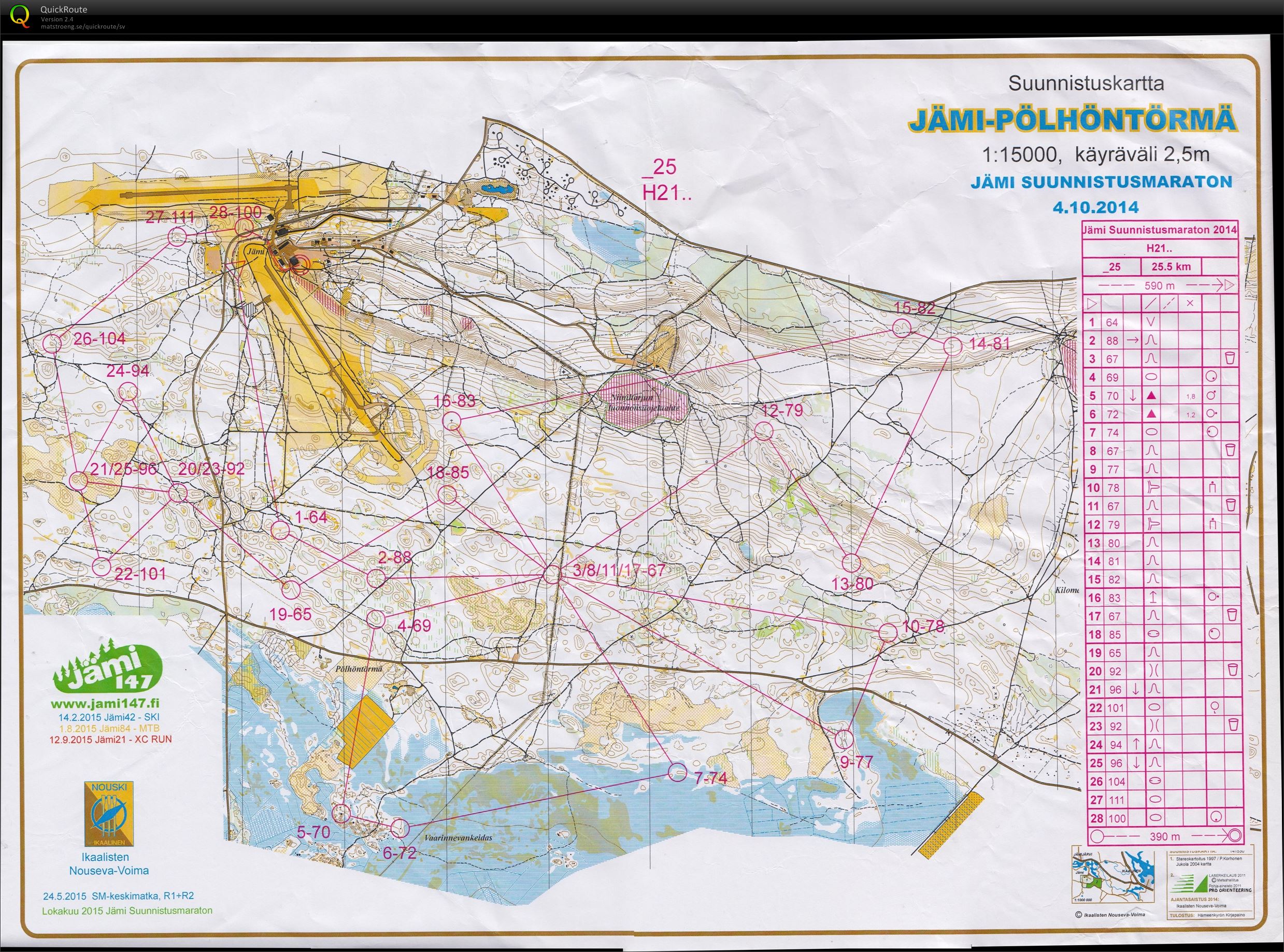 Jämin suunnistusmarathon (04/10/2014)