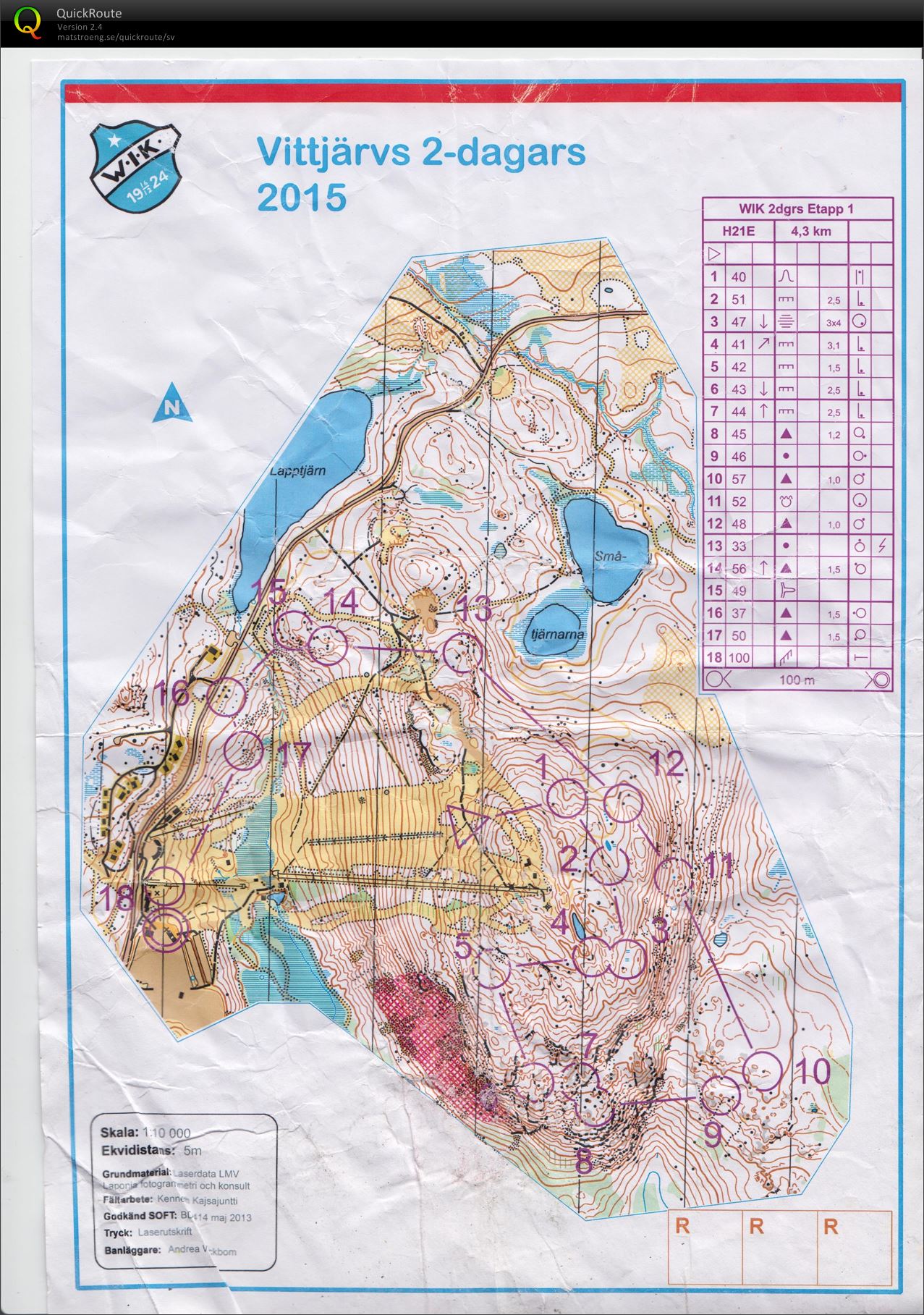 Vittjärvs 2-dagars, dag 1 (04/07/2015)