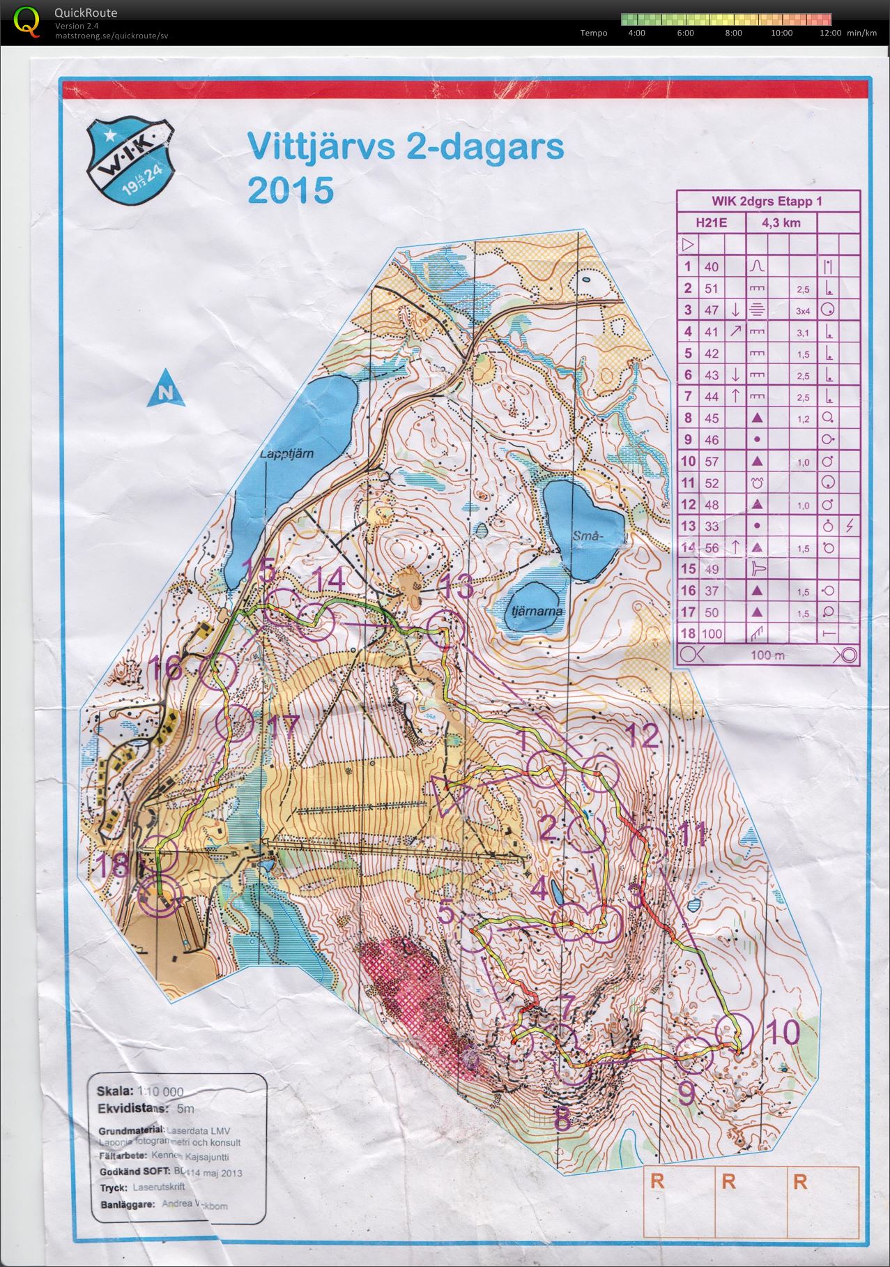 Vittjärvs 2-dagars, dag 1 (04/07/2015)