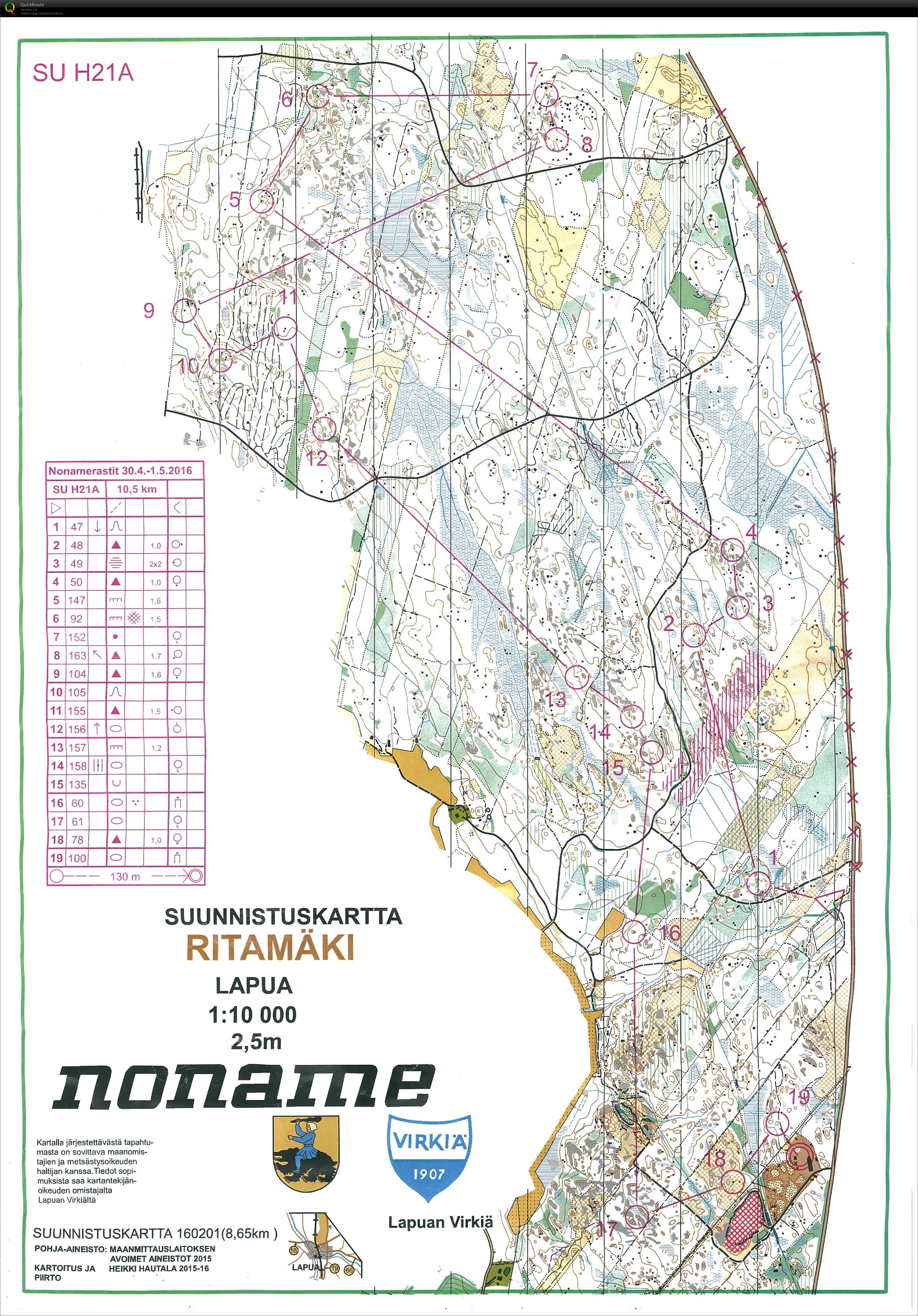 Noname-rastit, dag 2 (01/05/2016)