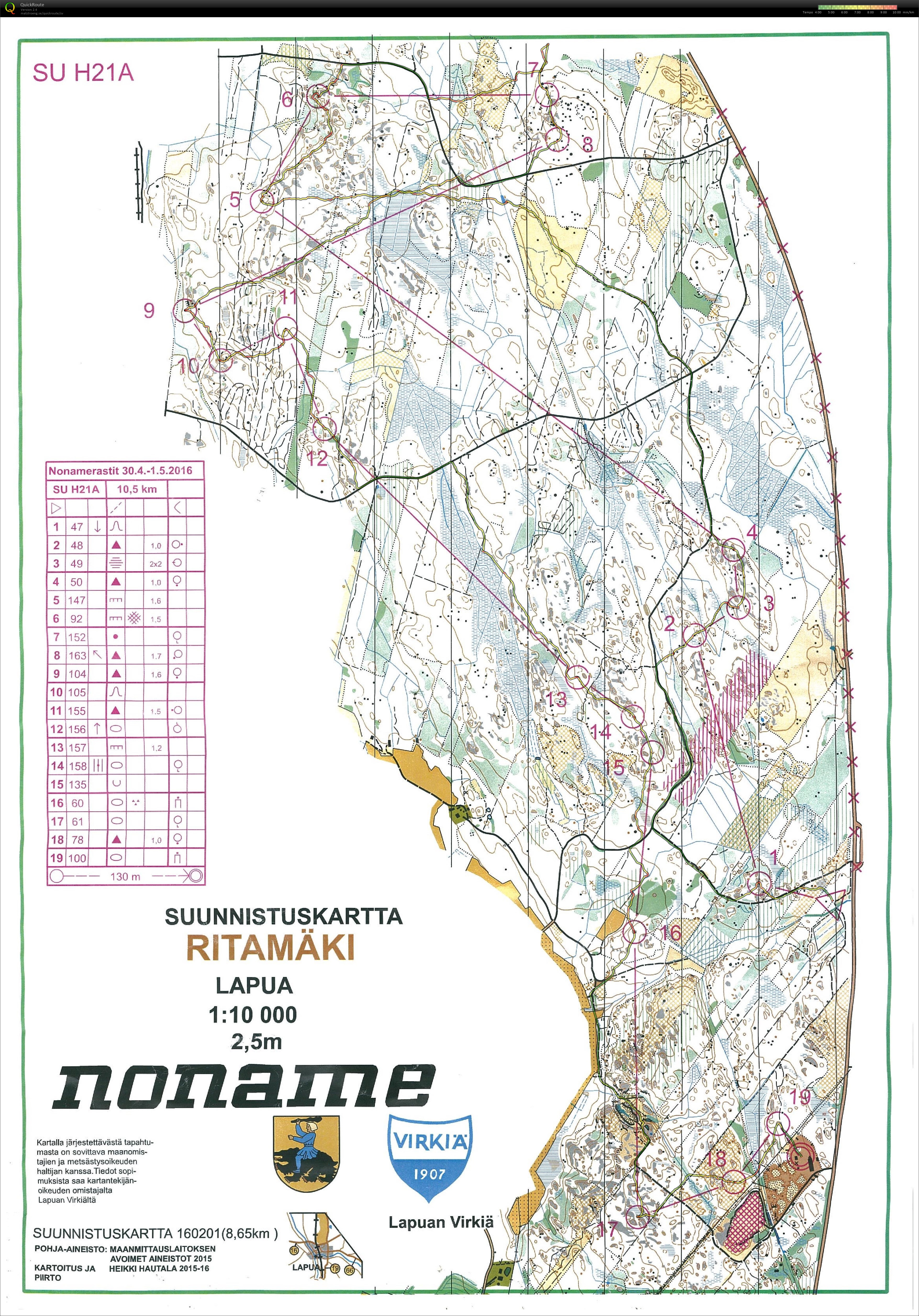 Noname-rastit, dag 2 (01/05/2016)