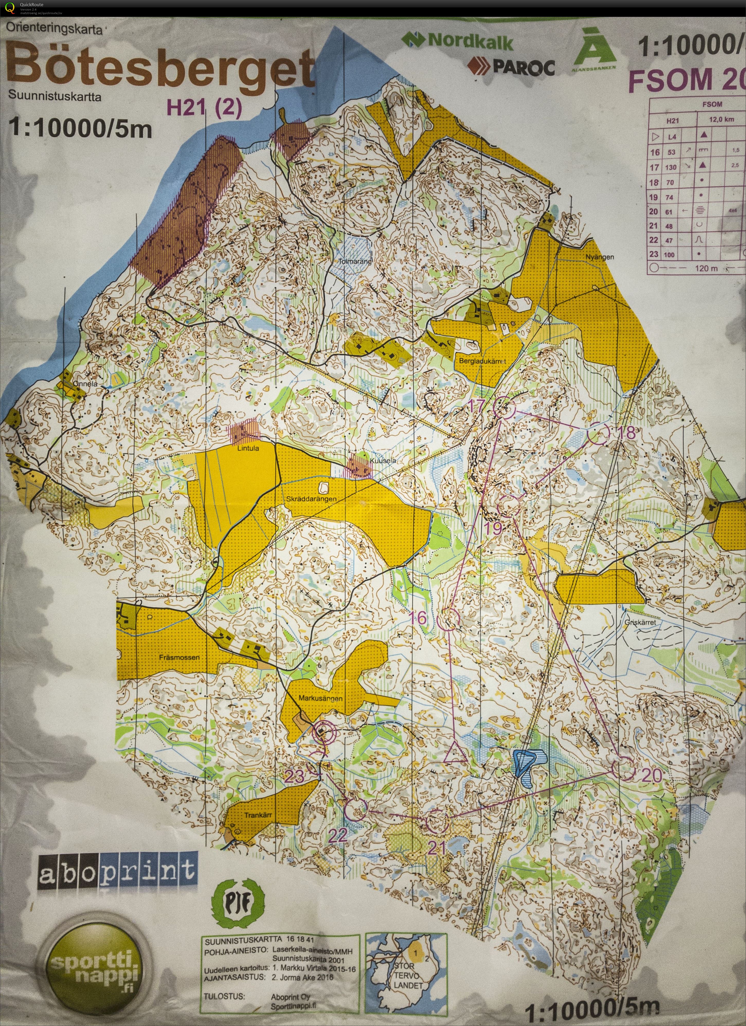 FSOM långdistans karta 2/2 (13/08/2016)