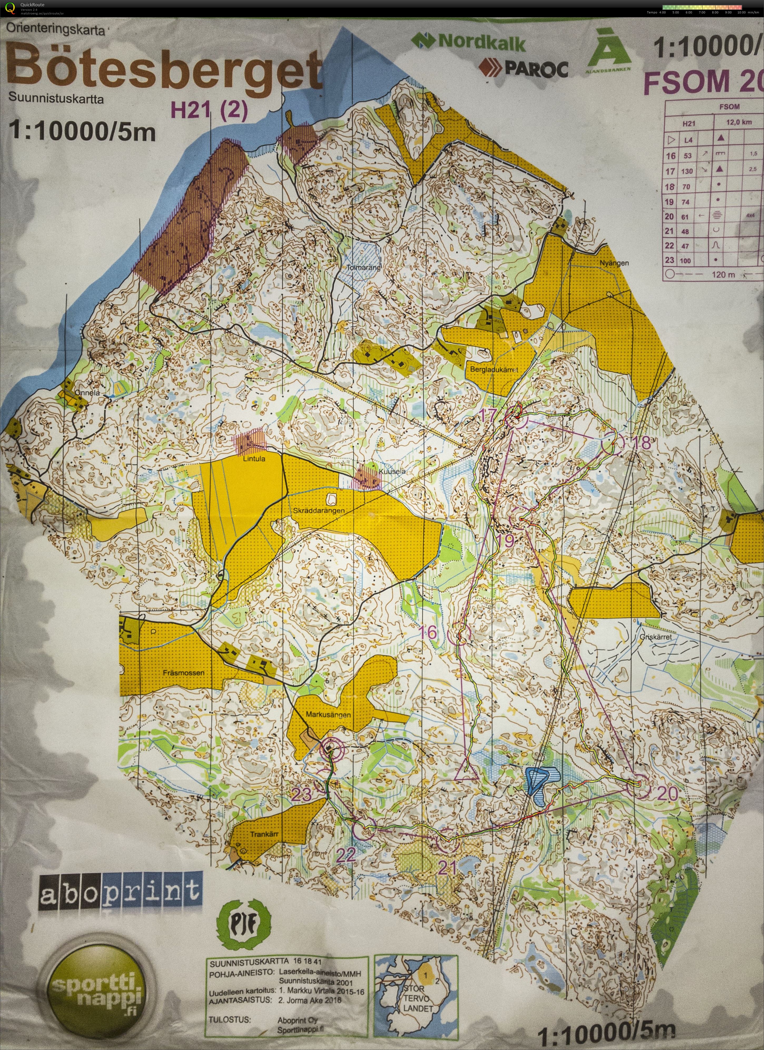 FSOM långdistans karta 2/2 (13/08/2016)