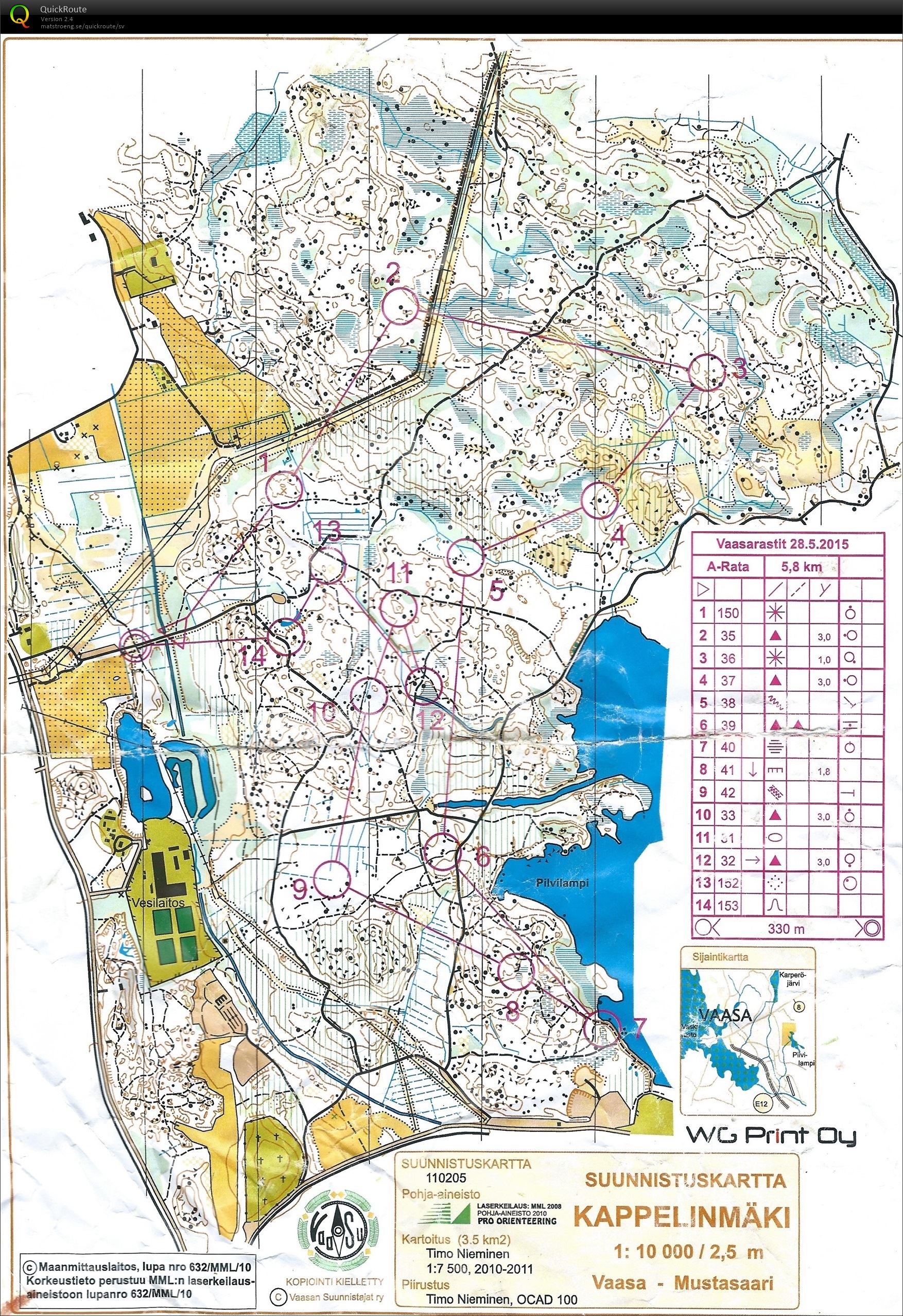 Kappelinmäki, egen träning, utan skärmar (2016-10-09)